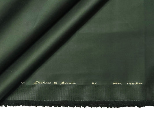 Dickens & Browne 100% Cotton Stretch Suiting Fabric (Bottle Green, Plain Weave)
