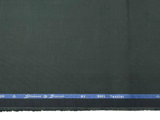 Dickens & Browne 100% Cotton Stretch Suiting Fabric (Bottle Green, Checks)