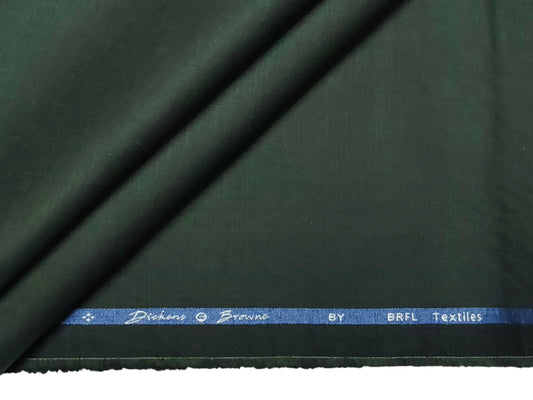 Dickens & Browne 100% Cotton Stretch Suiting Fabric (Bottle Green, Checks)