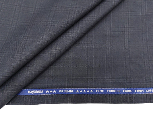 Raymond Primmia Super 100's Suiting Fabric (Gray, Checks)