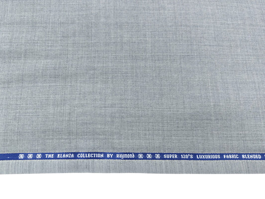 Raymond The Elanza Collection 70% Wool Super 120's Suiting Fabric (Light Grey, Self Design)