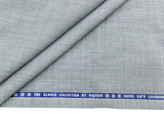 Raymond The Elanza Collection 70% Wool Super 120's Suiting Fabric (Light Grey, Self Design)