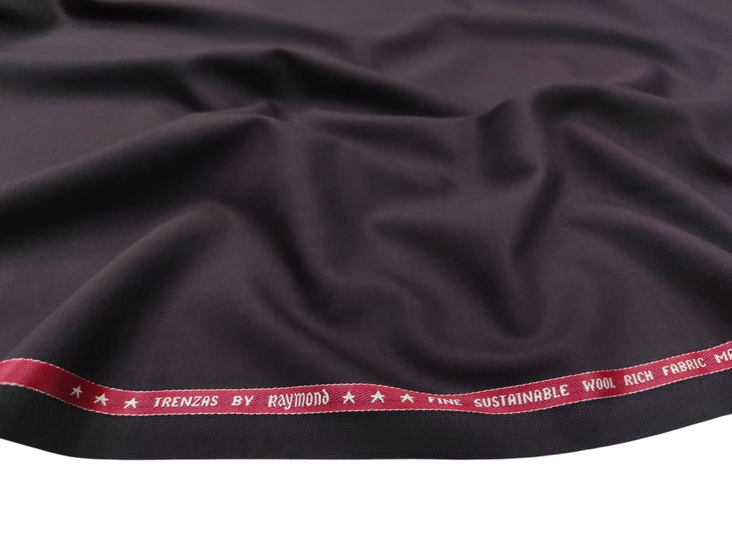 Raymond Trenzas 70% Wool Super 120's Suiting Fabric (Wine, Plain Weave)
