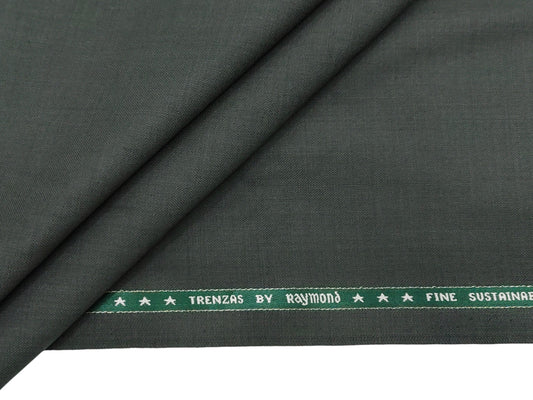 Raymond Trenzas 70% Wool Super 120's Suiting Fabric (Green, Plain Weave)