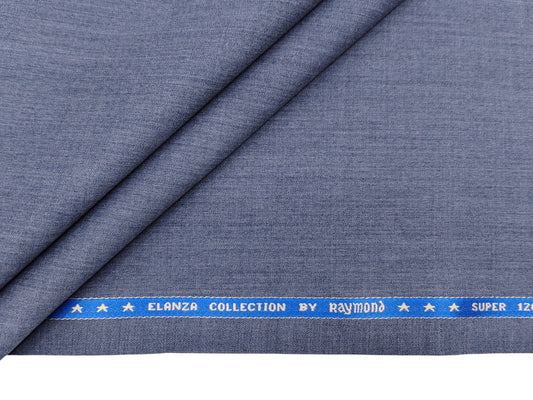 Raymond Elanza Collection 70% Wool Super 120's Suiting Fabric (Subtle Blue, Plain Weave)