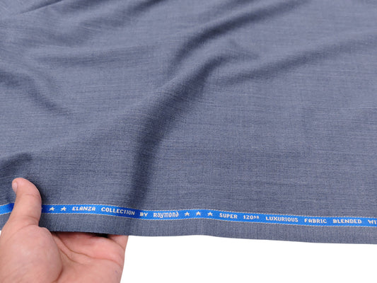 Raymond Elanza Collection 70% Wool Super 120's Suiting Fabric (Subtle Blue, Plain Weave)