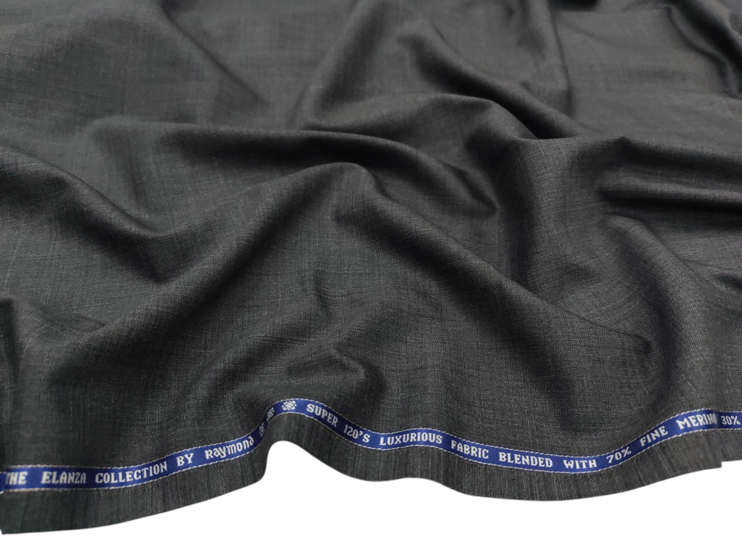 Raymond The Elanza Collection 70% Wool Super 120's Suiting Fabric (Gray, Self Design)