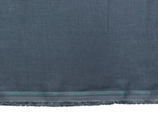 Arvind 100% Linen 60 Lea Shirting Fabric (Greyish Blue, Plain)