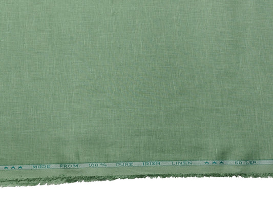 Arvind 100% Linen 60 Lea Shirting Fabric (Green, Plain)