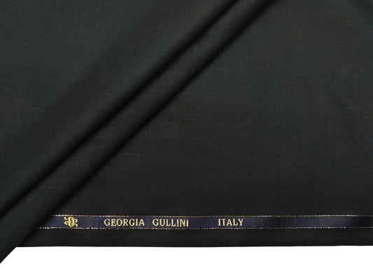 Georgia Gullini 50% Wool Super 180s Merino Wool Blend Suiting Fabric (Charcoal Grey, Plain Weave)