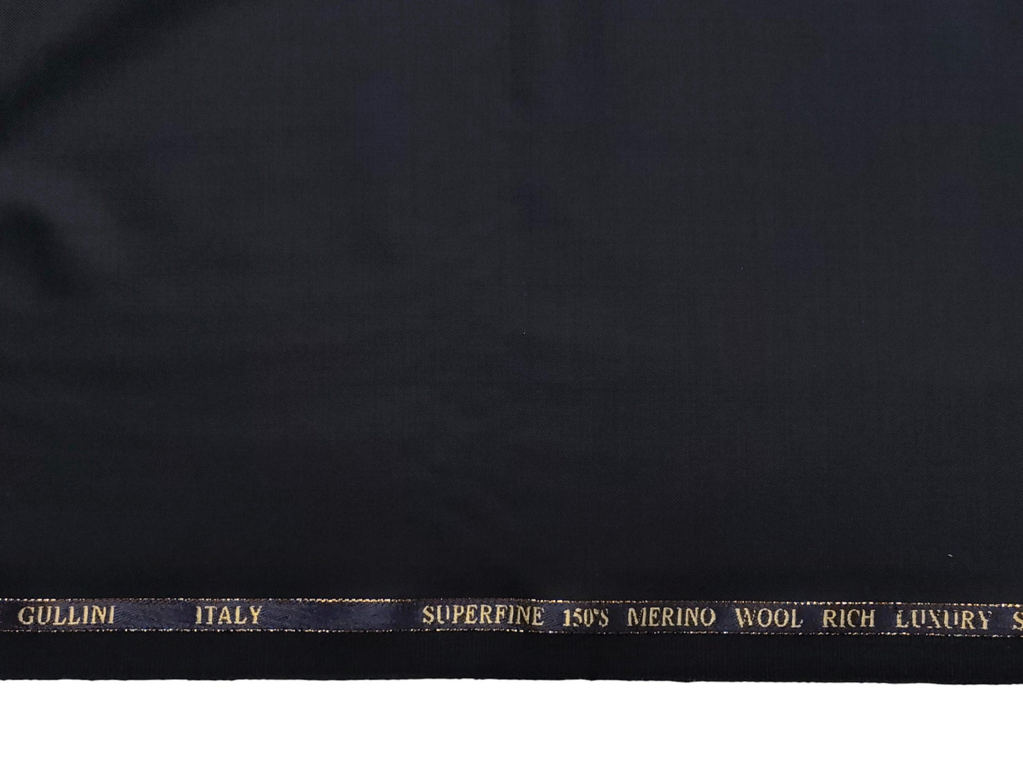 Georgia Gullini Super 150s Merino Wool Blend Suiting Fabric (Navy Blue, Plain Weave)