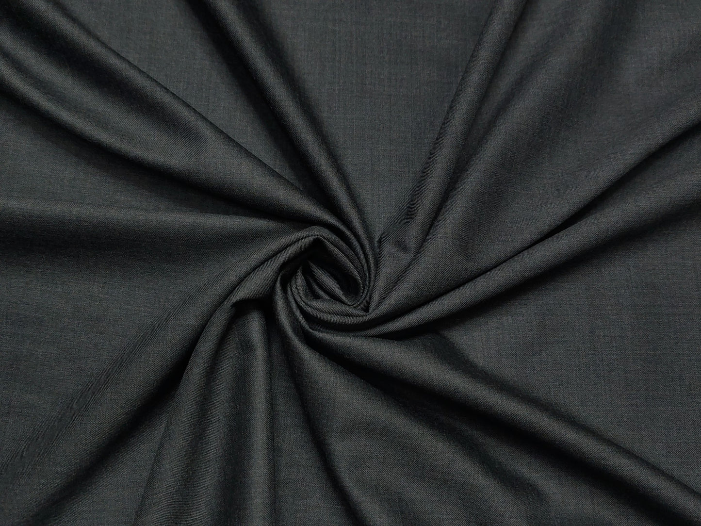 Georgia Gullini Super 150s Merino Wool Blend Suiting Fabric (Dark Grey, Plain Weave)