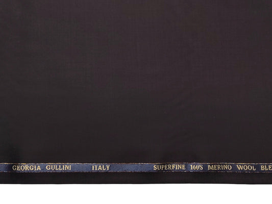 Georgia Gullini Super 160s Merino Wool Blend Suiting Fabric (Wine , Plain Weave)
