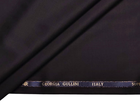 Georgia Gullini Super 160s Merino Wool Blend Suiting Fabric (Wine , Plain Weave)