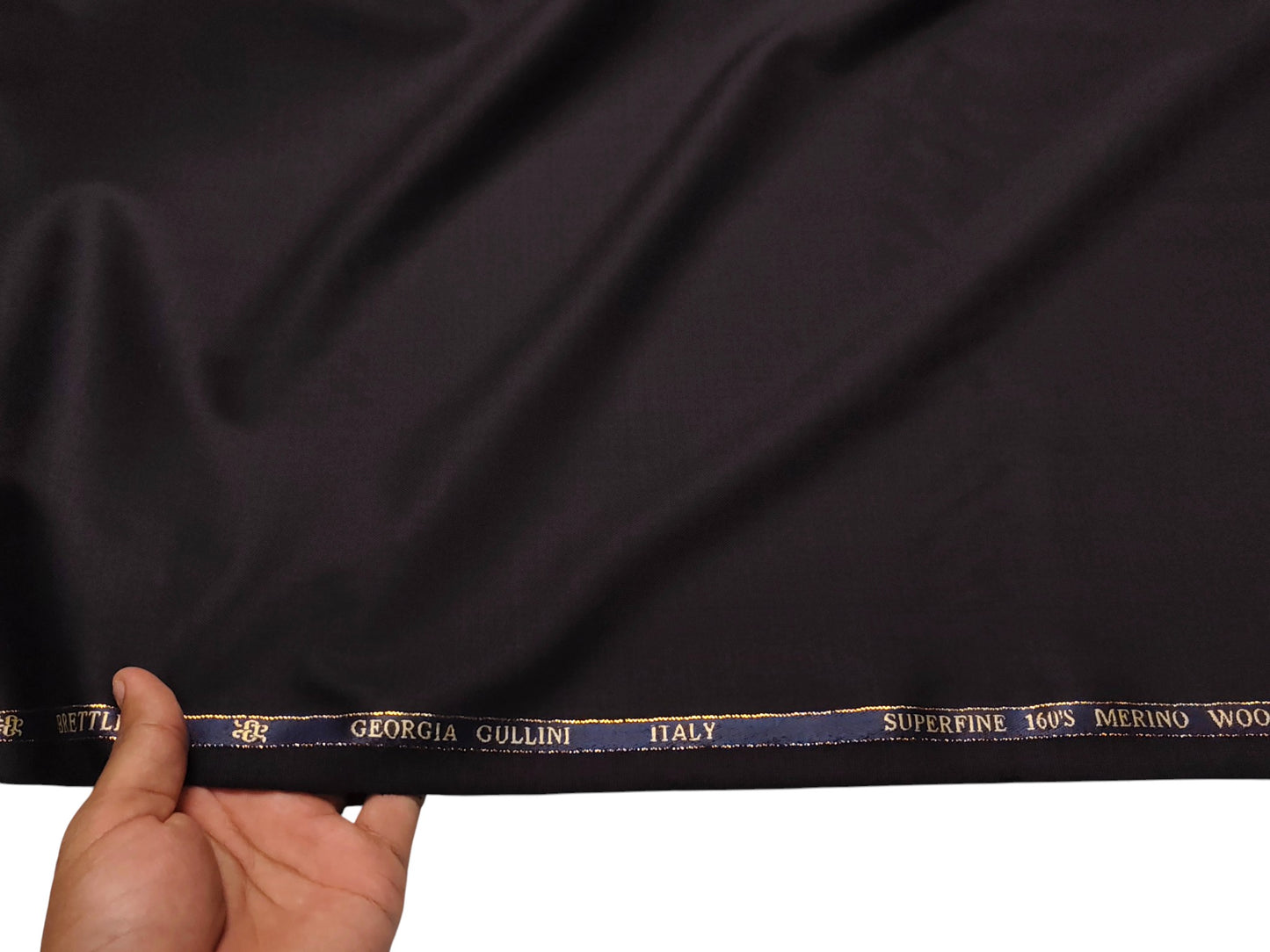 Georgia Gullini Super 160s Merino Wool Blend Suiting Fabric (Wine , Plain Weave)