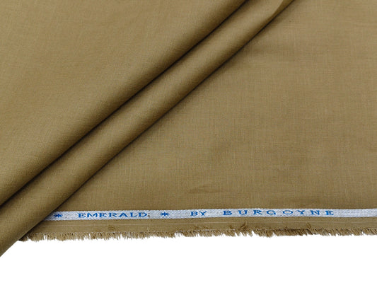 Burgoyne Emerald Irish Heritage Linen Shirting Fabric (Camel Brown, Plain Weave)