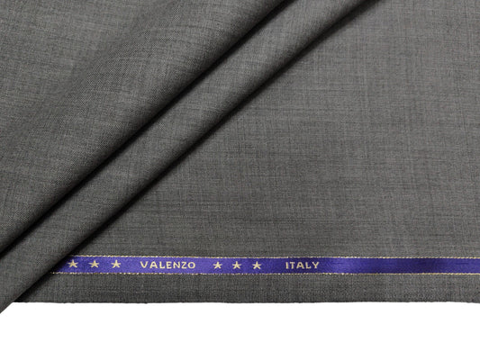 Valenzo 45% Ultrafine 150s Merino Wool Blend Suiting Fabric (Stone Gray, Self Design)