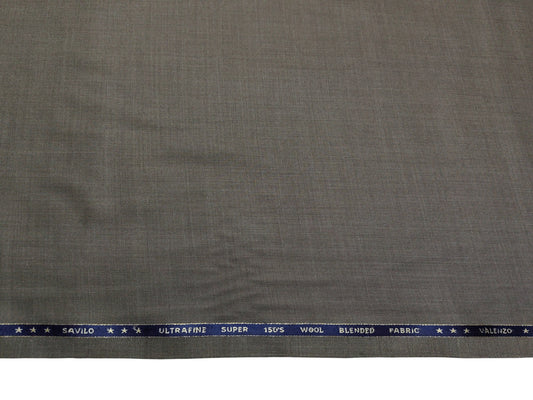 Valenzo 45% Ultrafine 150s Merino Wool Blend Suiting Fabric (Classic Brown, Self Design)