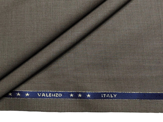 Valenzo 45% Ultrafine 150s Merino Wool Blend Suiting Fabric (Classic Brown, Self Design)