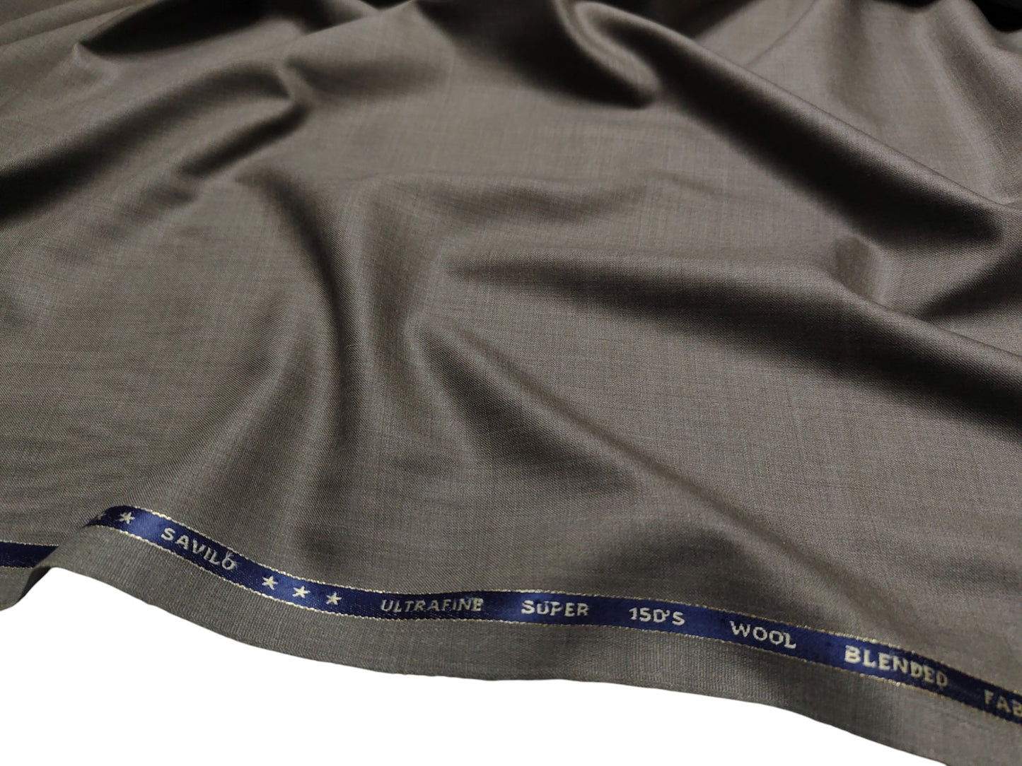 Valenzo 45% Ultrafine 150s Merino Wool Blend Suiting Fabric (Classic Brown, Self Design)