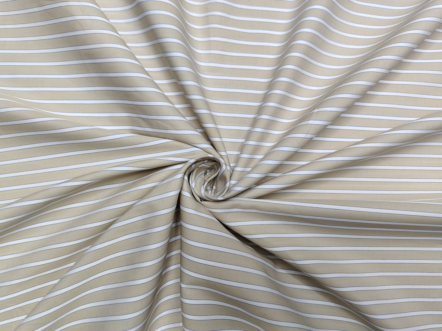 Giza House by Soktas Premium Giza Cotton Shirting Fabric (Classic Beige, Stripes)