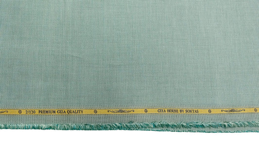 Giza House by Soktas 2/120 Premium Giza Cotton Shirting Fabric (Green, Patterned)