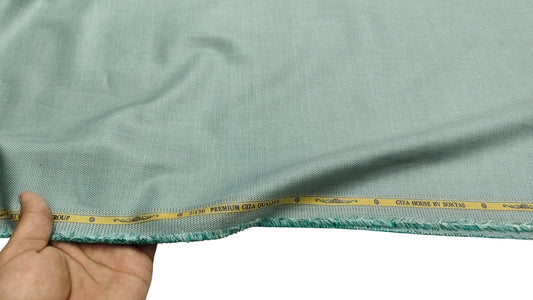 Giza House by Soktas 2/120 Premium Giza Cotton Shirting Fabric (Green, Patterned)