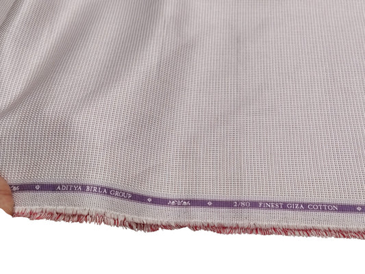 Giza House by Soktas 2/80 Finest Giza Cotton Shirting Fabric (Wine & White, Box Patterned)