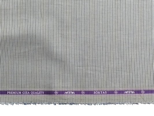 Giza House by Soktas Premium Giza Cotton Shirting Fabric (Grey Patterned)