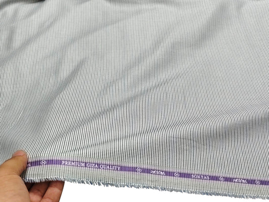 Giza House by Soktas Premium Giza Cotton Shirting Fabric (Grey Patterned)