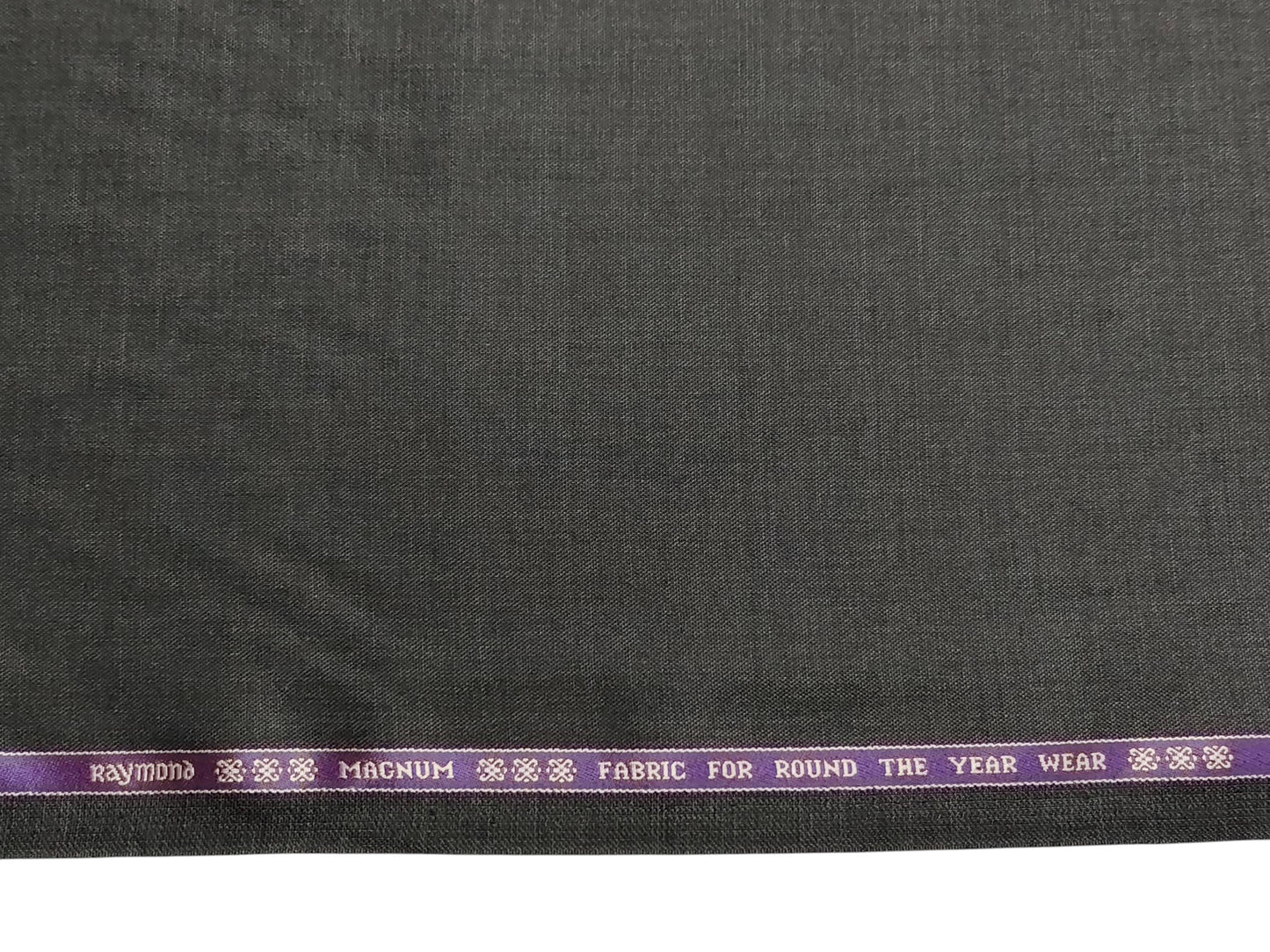 Raymond Magnum Merino Wool Blend Suiting Fabric (Dark Grey, Plain Weave)