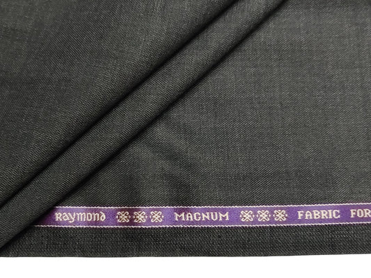 Raymond Magnum Merino Wool Blend Suiting Fabric (Dark Grey, Plain Weave)