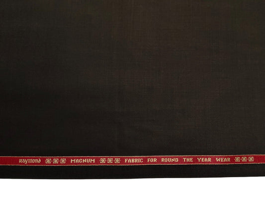 Raymond Magnum Merino Wool Blend Suiting Fabric (Dark Brown, Plain Weave)