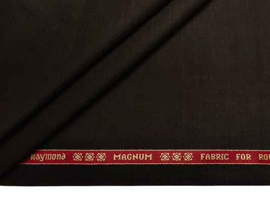 Raymond Magnum Merino Wool Blend Suiting Fabric (Dark Brown, Plain Weave)