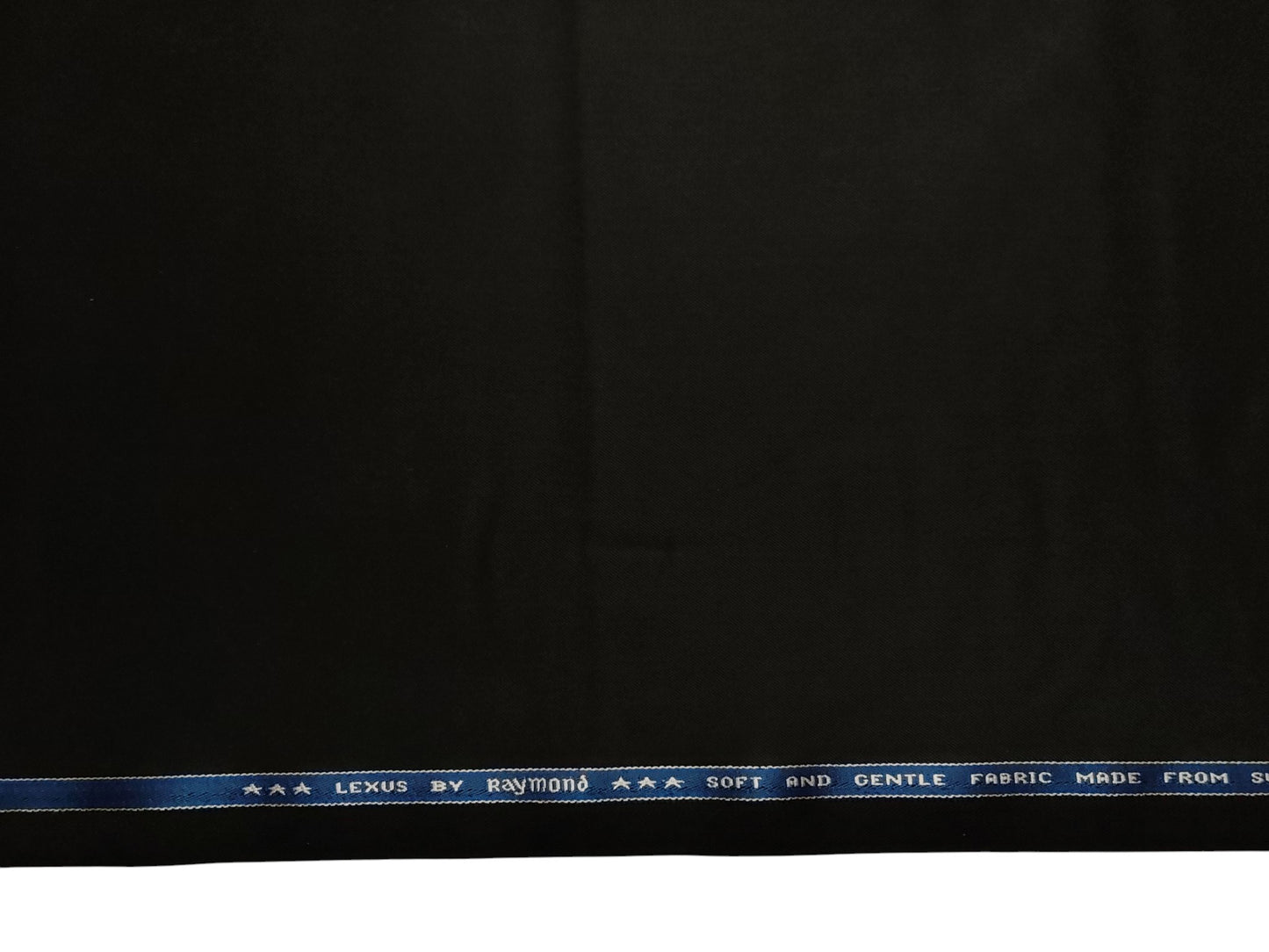 Raymond Lexus Super 100s Merino Wool Blend Suiting Fabric (Black, Plain Weave)