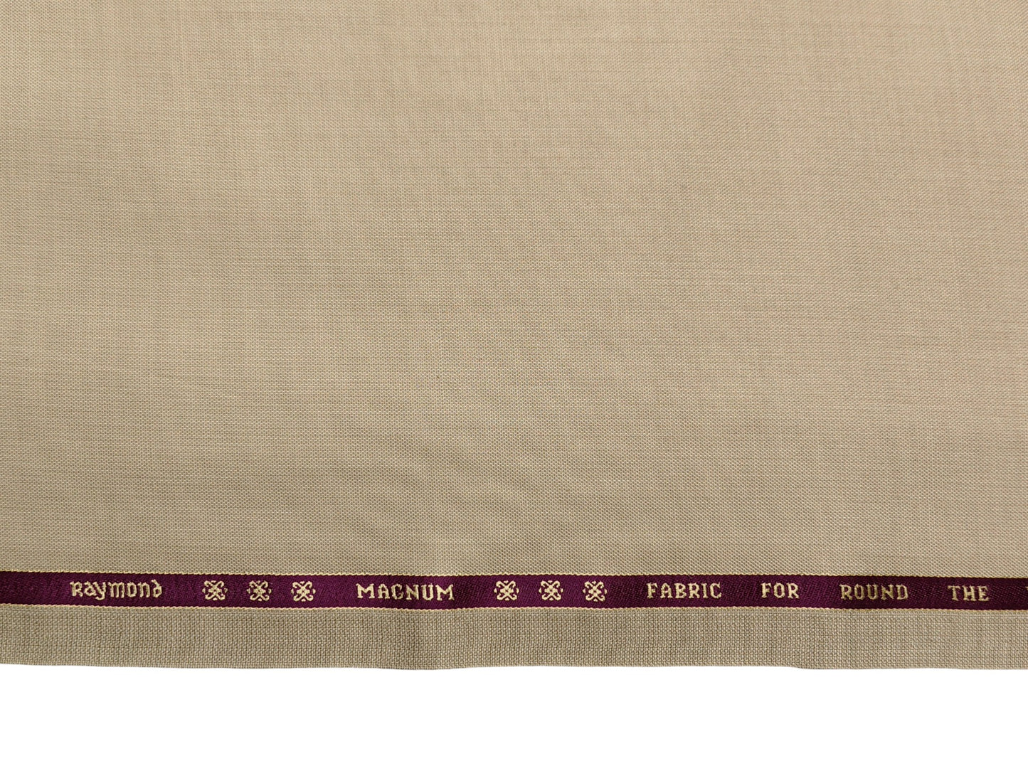 Raymond Magnum Merino Wool Blend Suiting Fabric (Cream, Plain Weave)