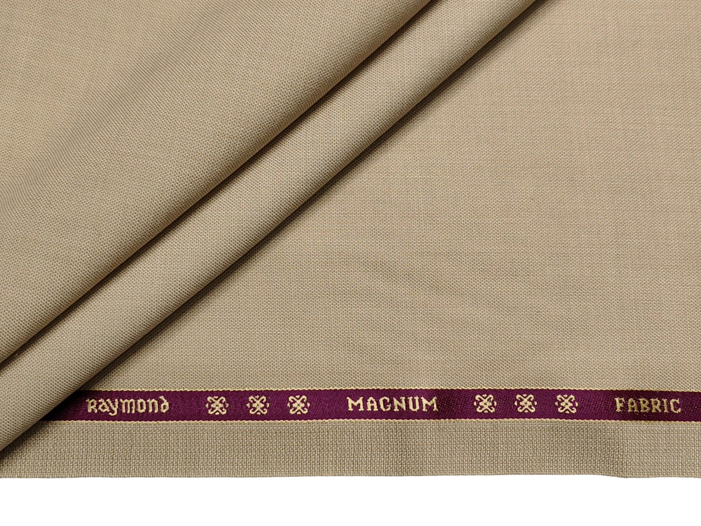 Raymond Magnum Merino Wool Blend Suiting Fabric (Cream, Plain Weave)