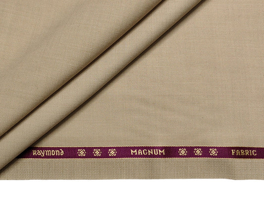 Raymond Magnum Merino Wool Blend Suiting Fabric (Cream, Plain Weave)