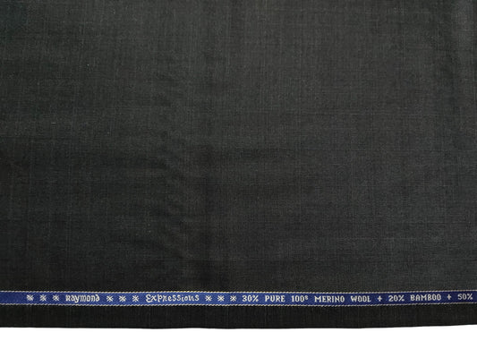 Raymond Expressions Super 100s Merino Wool Blend Suiting Fabric (Grey, Self patterned)