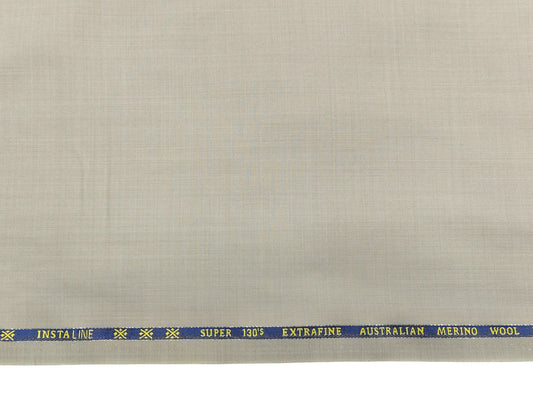 Cavalero Italy 60% Wool Super 130s Extrafine Australian Merino Wool Blend Suiting Fabric (Stone Beige, Plain Weave)