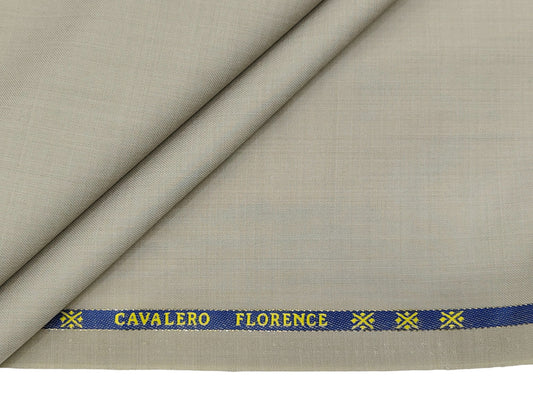 Cavalero Italy 60% Wool Super 130s Extrafine Australian Merino Wool Blend Suiting Fabric (Stone Beige, Plain Weave)