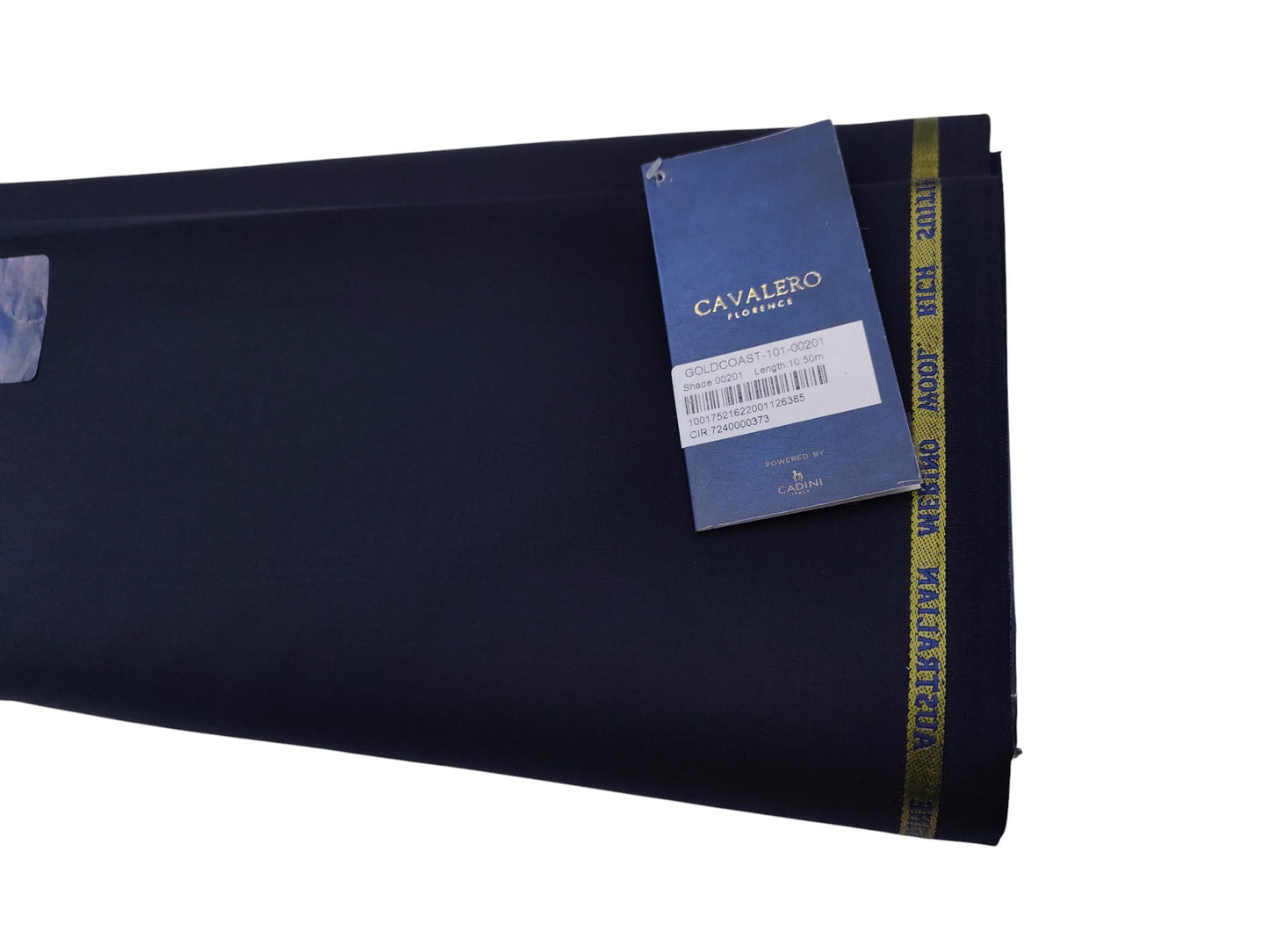 Cavalero Italy 60% Wool Super 130s Extrafine Australian Merino Wool Blend Suiting Fabric (Navy Blue, Plain Weave)