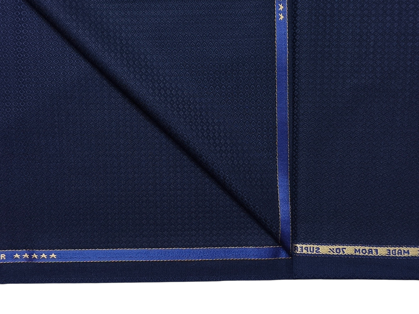 Raymond Styleford 70% Wool Super 130s Suiting Fabric (Blue, Patterned)