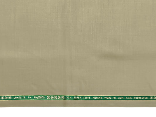 Raymond Luxolite 70% Wool Super 120s Suiting Fabric (Beige , Plain Weave)