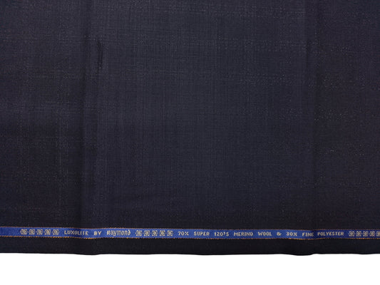 Raymond Luxolite 70% Wool Super 120s Suiting Fabric (Dark Navy Blue, Vibrant Checks)