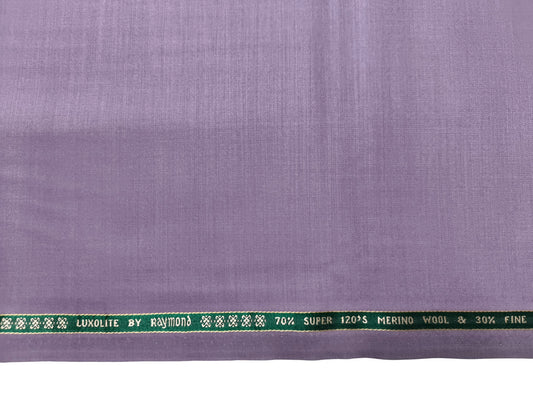 Raymond Luxolite 70% Wool Super 120s Suiting Fabric (Soft Lavender, Plain Weave)
