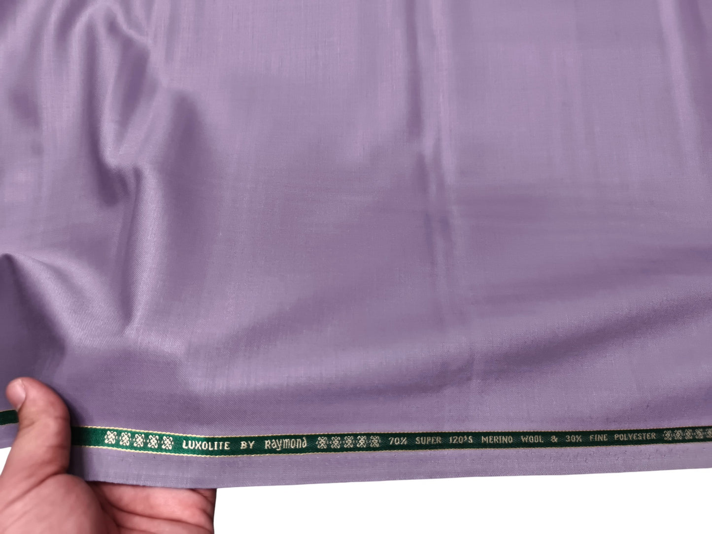 Raymond Luxolite 70% Wool Super 120s Suiting Fabric (Soft Lavender, Plain Weave)