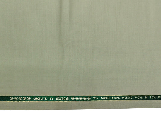 Raymond Luxolite 70% Wool Super 120s Suiting Fabric (Light Green, Plain Weave)