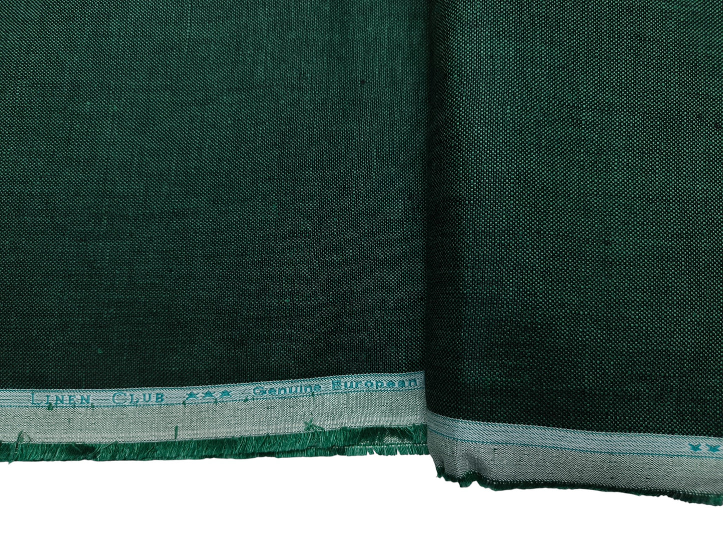 Linen Club 100% Pure European Linen Suiting Suiting Fabric (Dark Green, Plain )