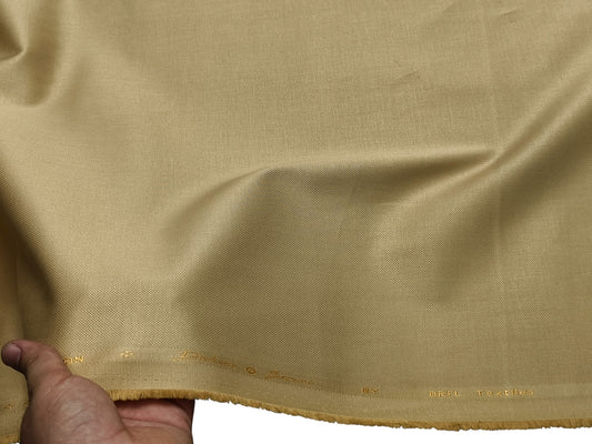 Dickens And Browne 100% Cotton Stretched Textured Suiting Fabric (Golden Beige Textured)